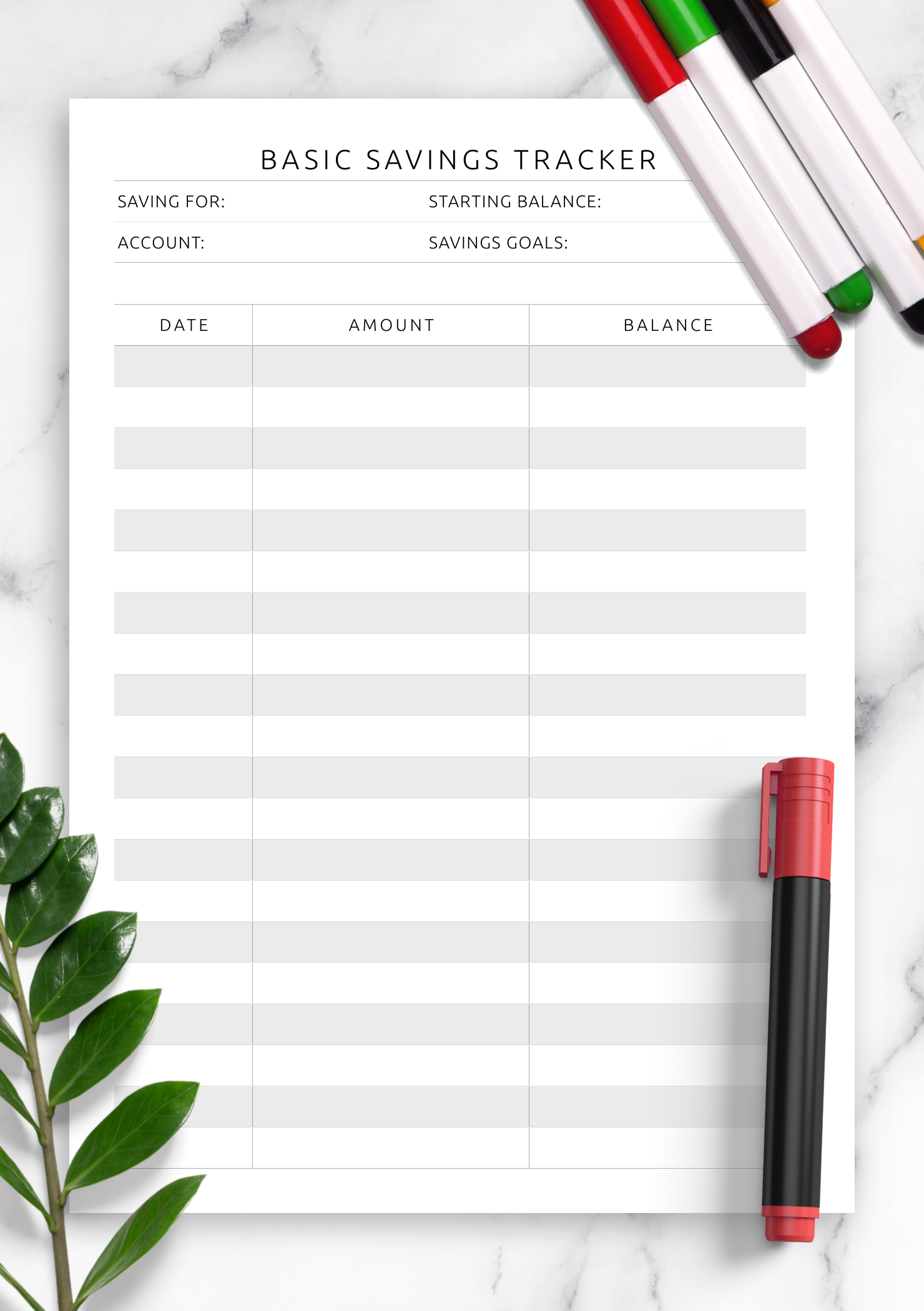 Excel Savings Tracker Template