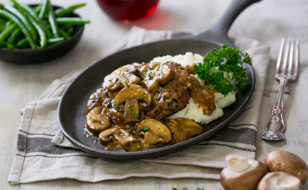 Bean Salsbury Steak with Mushroom Gravy