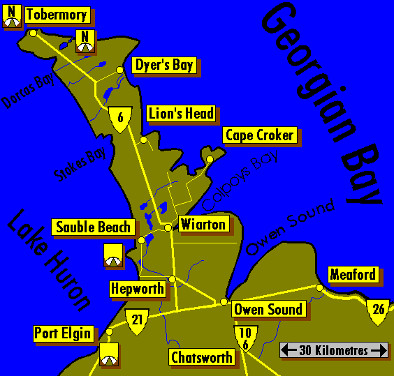 Bruce Peninsula Map