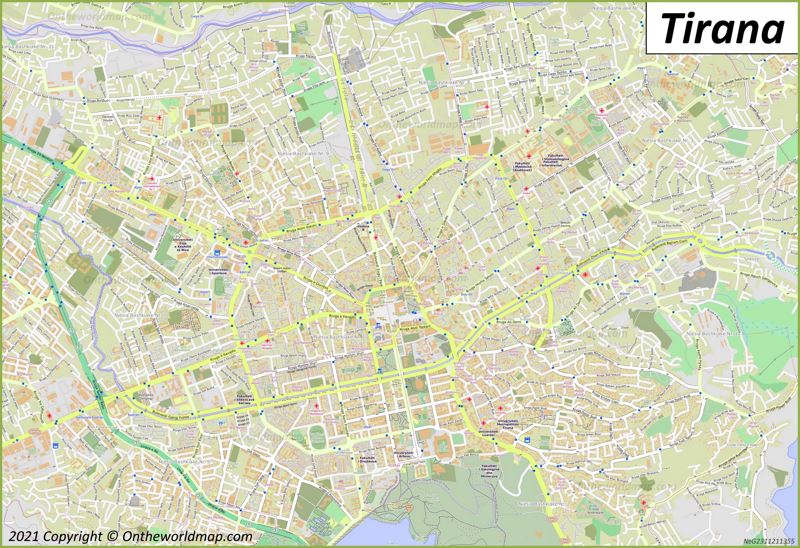 Tirana Vector Map Detailed Map Of Tirana City Adminis - vrogue.co