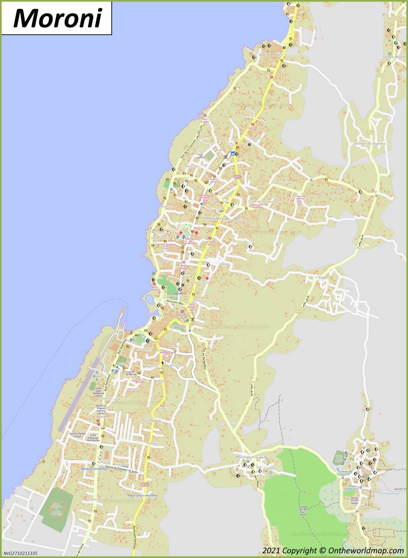 Moroni Map | Comoros | Detailed Maps of Moroni