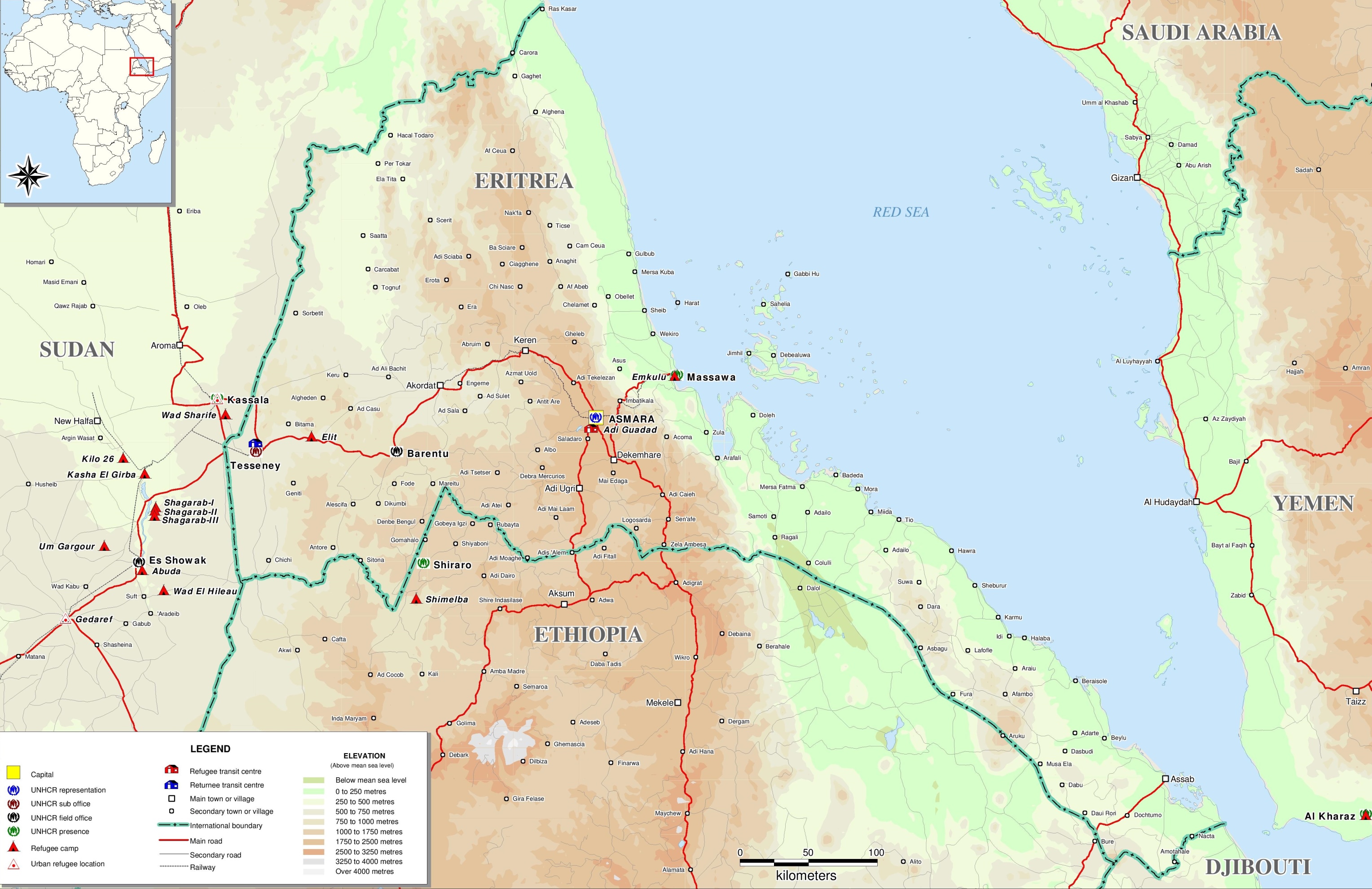 Eritrea Political Map