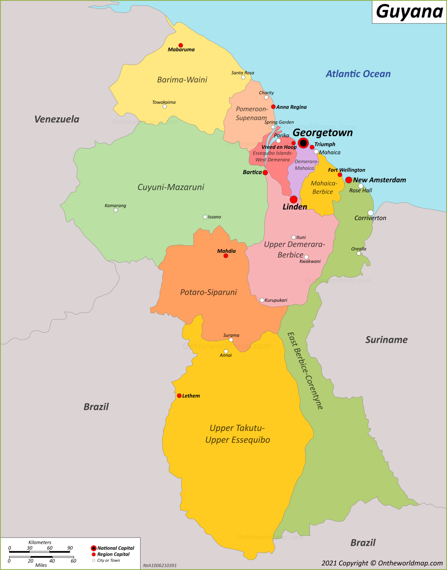 Guyana Maps | Detailed Maps of Co-operative Republic of Guyana