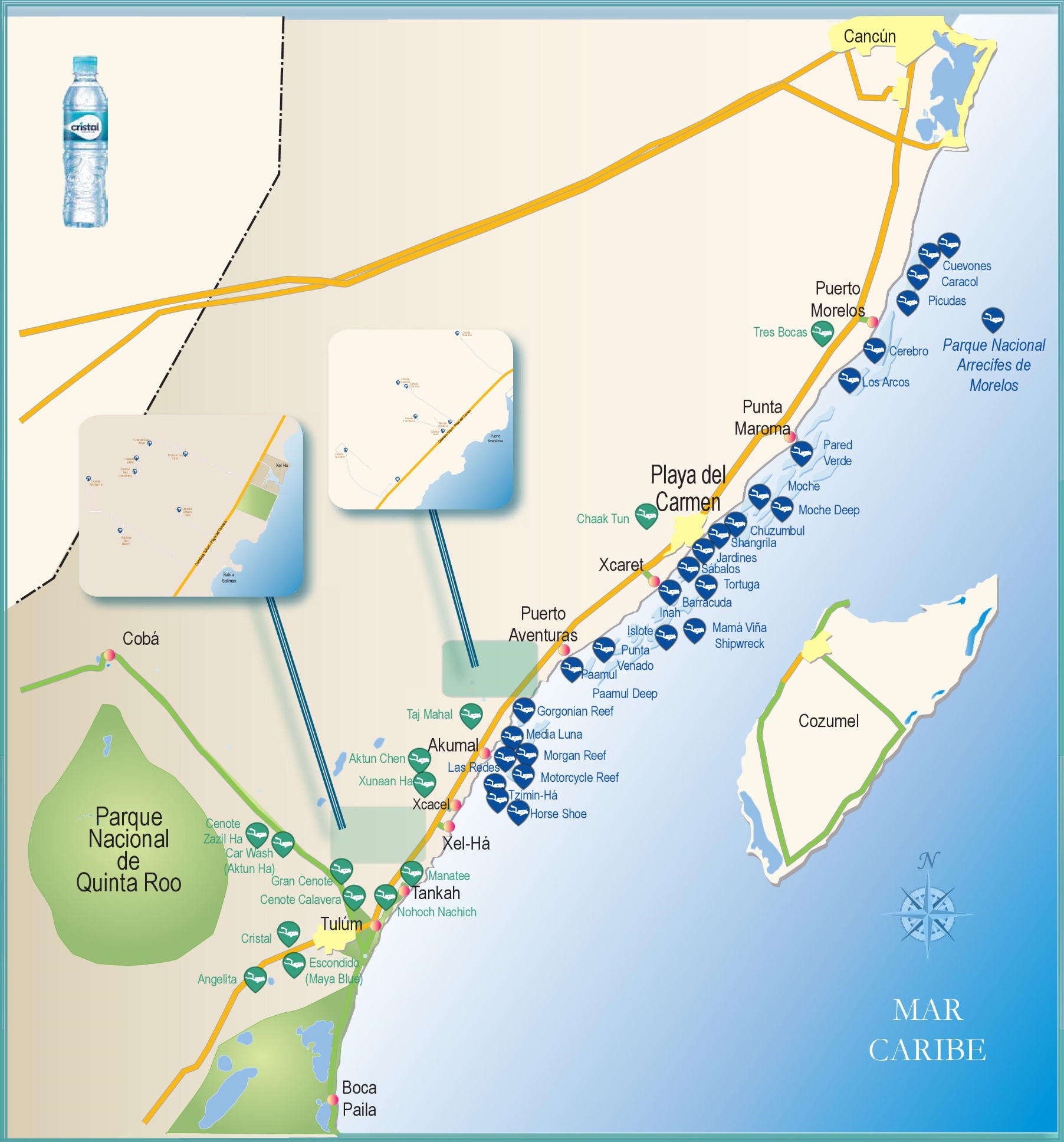 Map Of Resorts In Riviera Maya