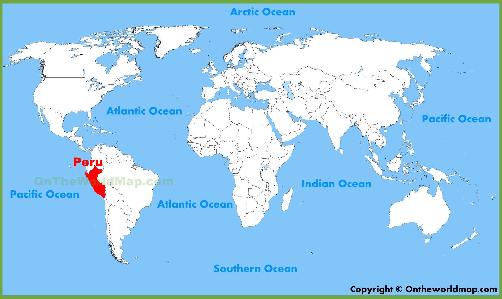 Peru On A Map Of The World - Pacific Gas And Electric Power Outage Map