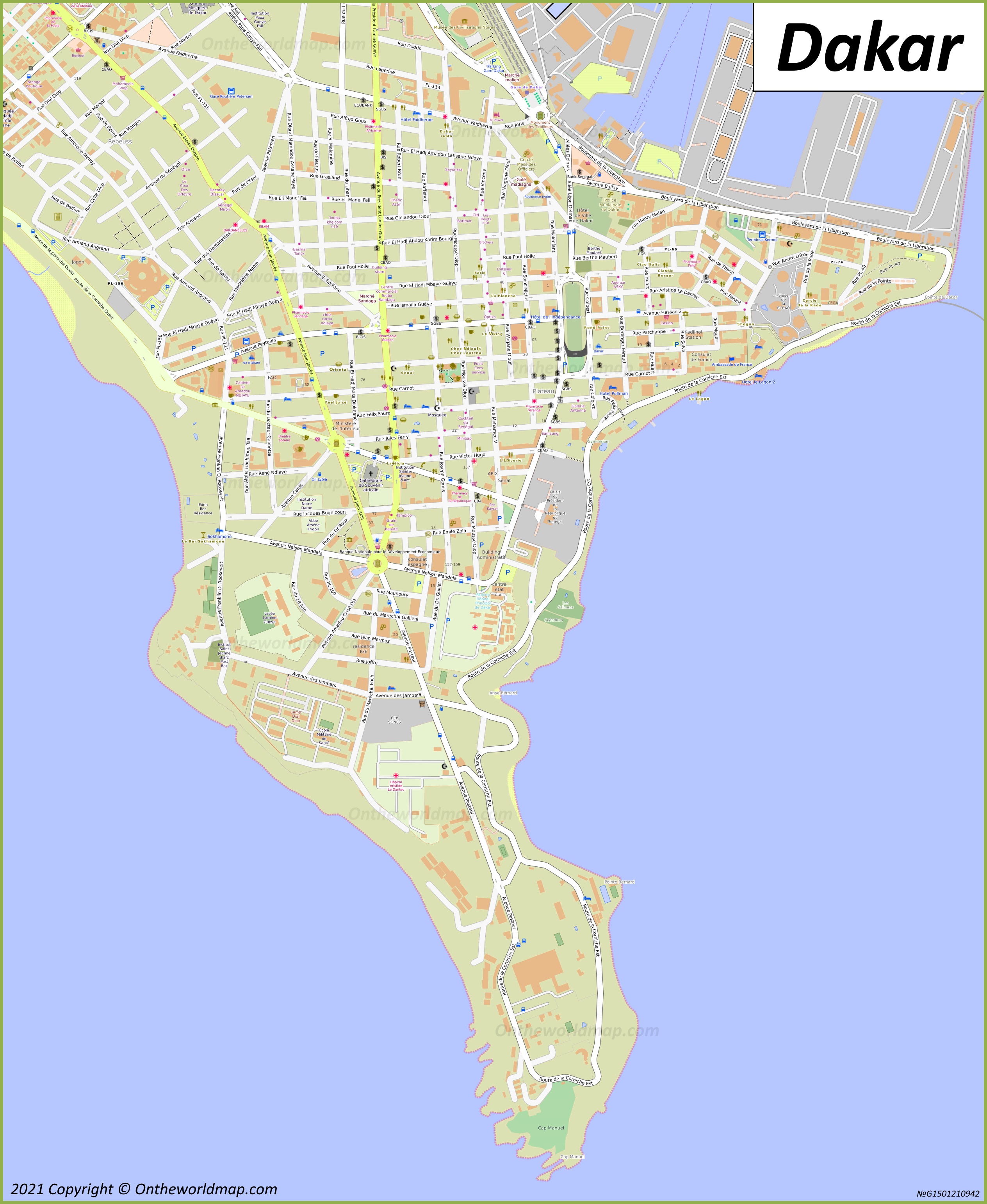 Dakar Map | Senegal | Maps of Dakar