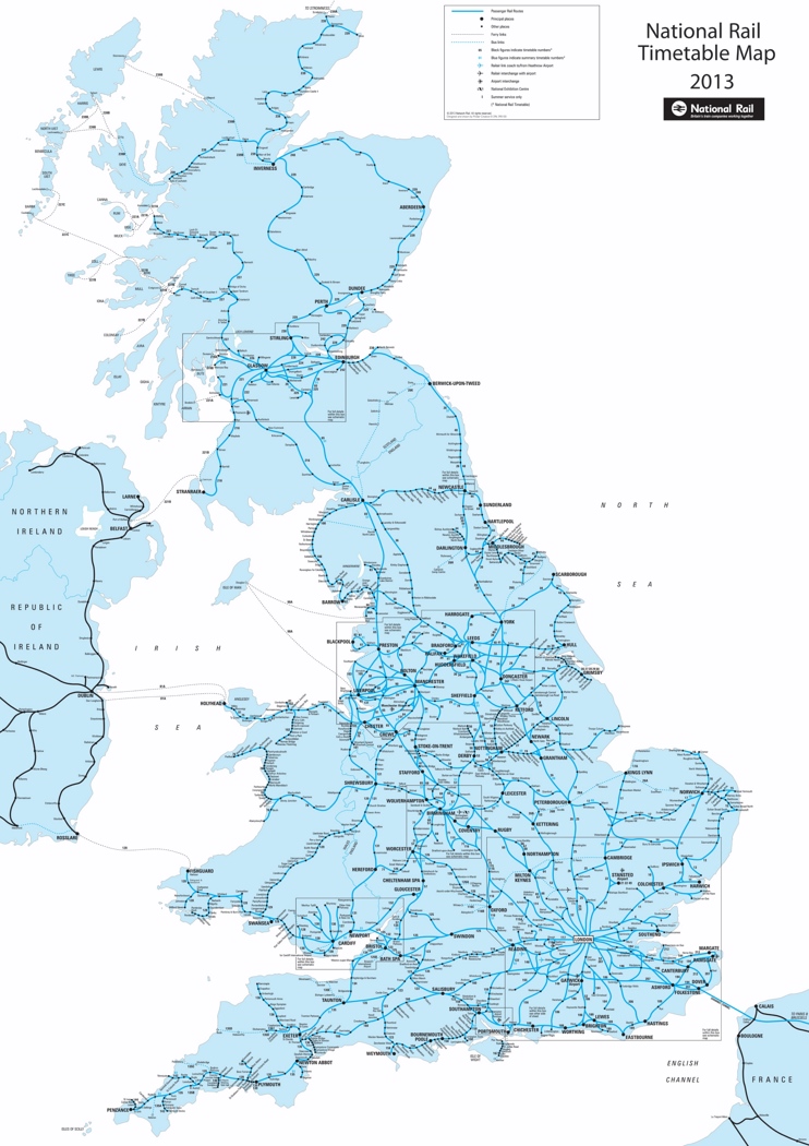 UK railway map - Ontheworldmap.com