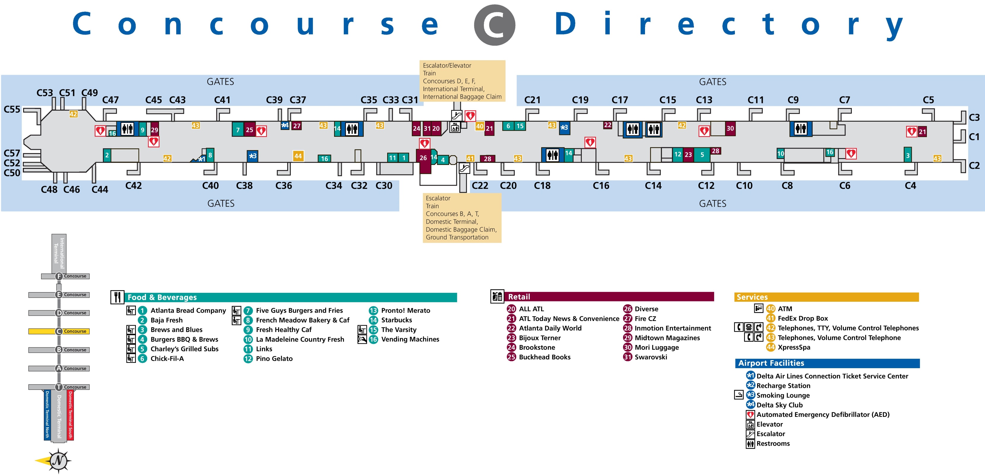 Atlanta Airport Smoking Area Map 2024 | Map of Atlantic Ocean Area