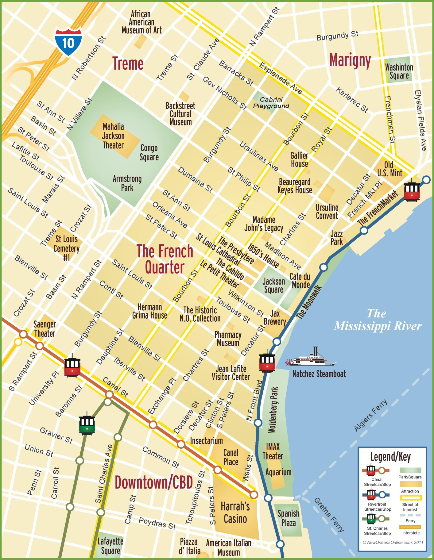 Map Of French Quarter New Orleans Printable