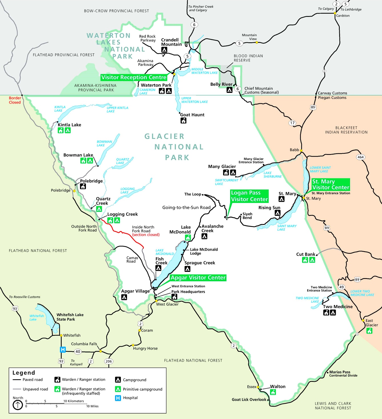 Printable Glacier National Park Map