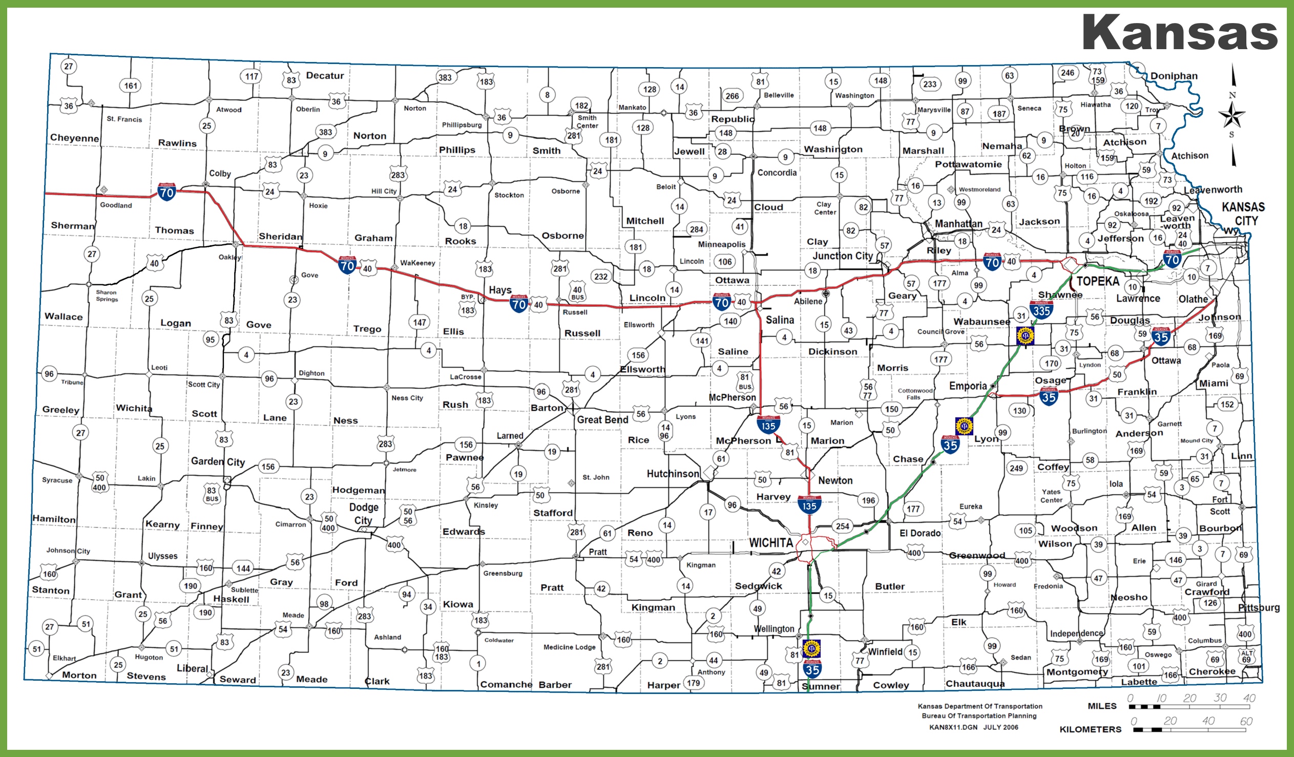Карта канзаса с городами - 92 фото