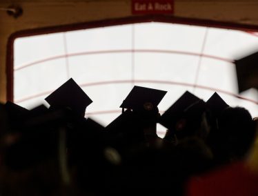 Graduates wearing caps and gowns