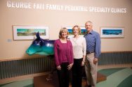 George Fait's three children, Leslie, Dian, and Joel pose at the American Family Children's Hospital