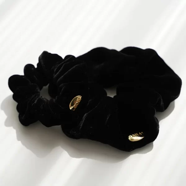 black silk velvet scrunchie