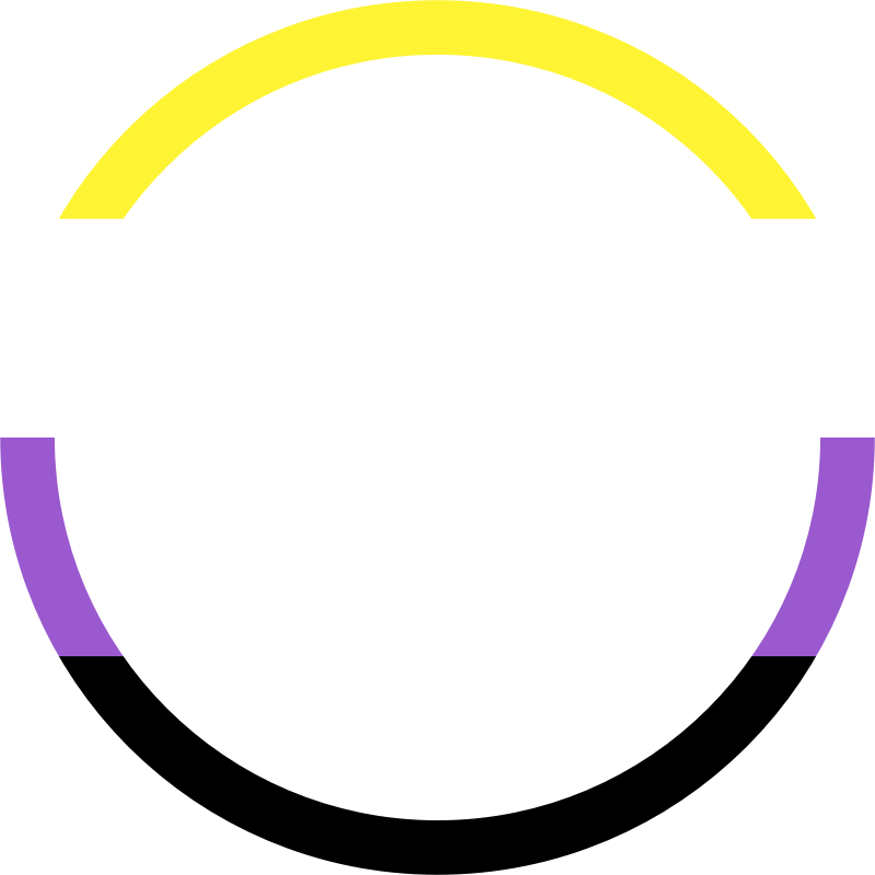 Nonbinary pride round border or frame