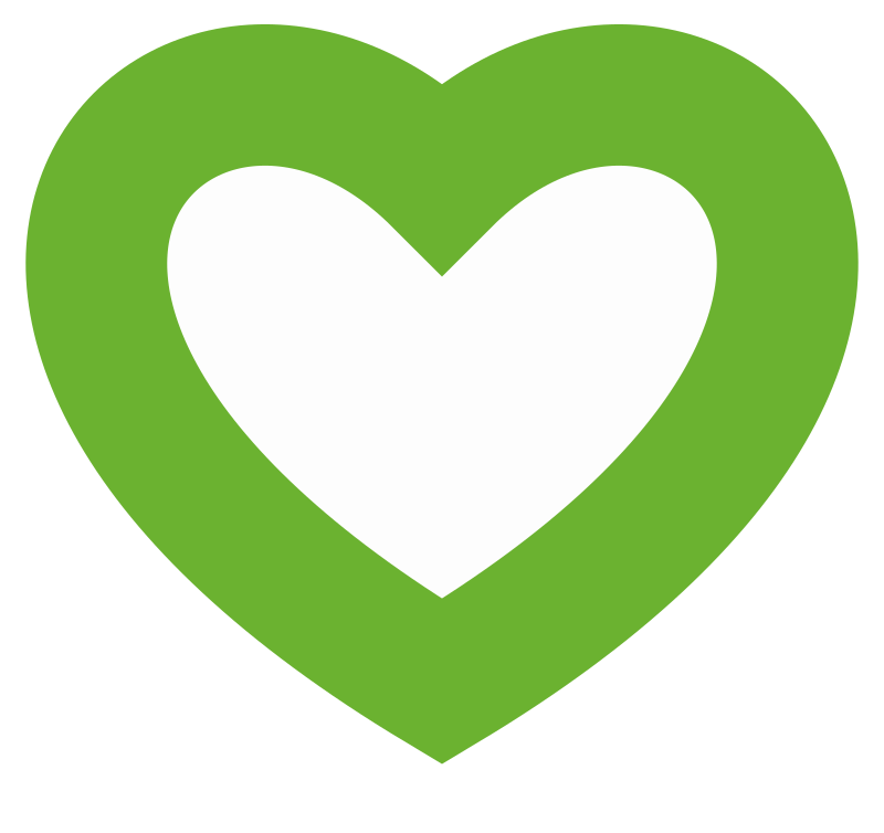 white heart green border