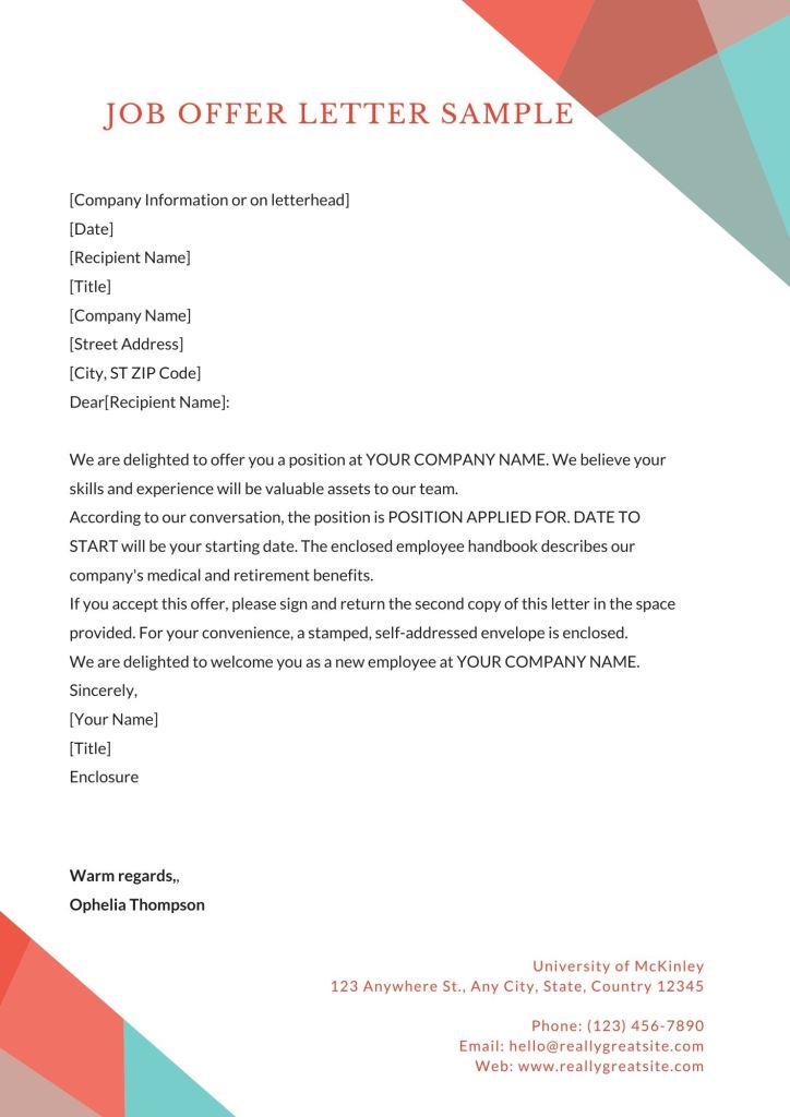 Offer Letter Format Job Offer Letter Format Samples T - vrogue.co