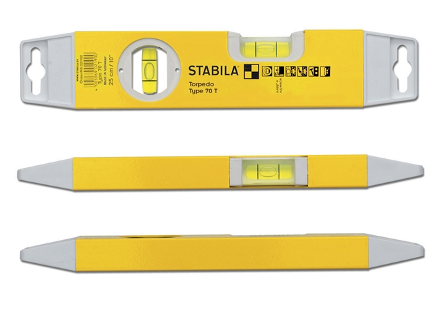 250mm Stabila 70T Torpedo Level with 2 vials