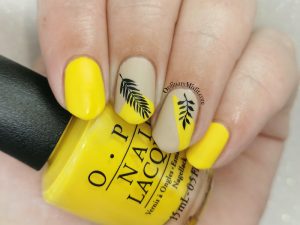 Yellow and nude nail art