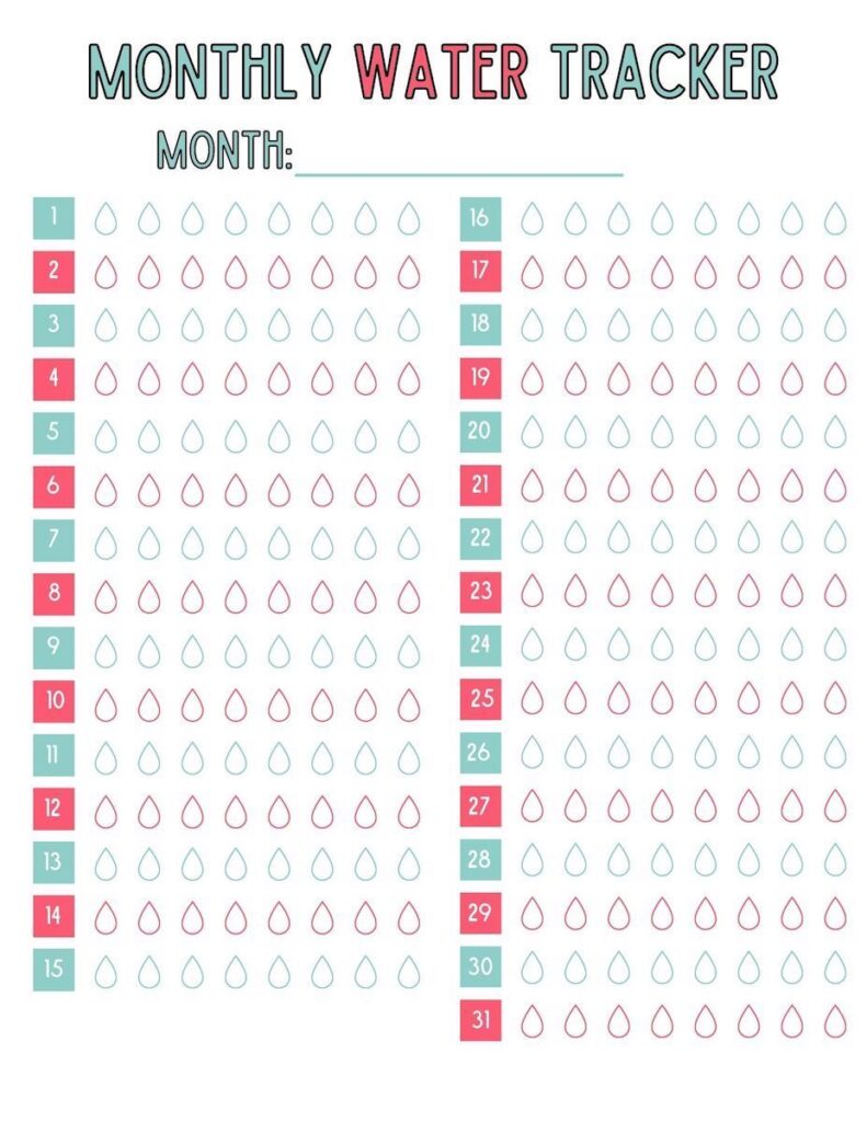 Free Monthly Water Tracker Printable + Tips for Tracking! - OriginalMOM