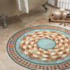 Koi Glass, Limestone, Slate, & Marble Medallion Room Scene | Floor Tile Medallion