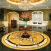 Cassina Limestone & Marble Medallion Room Scene | Floor Tile Medallion