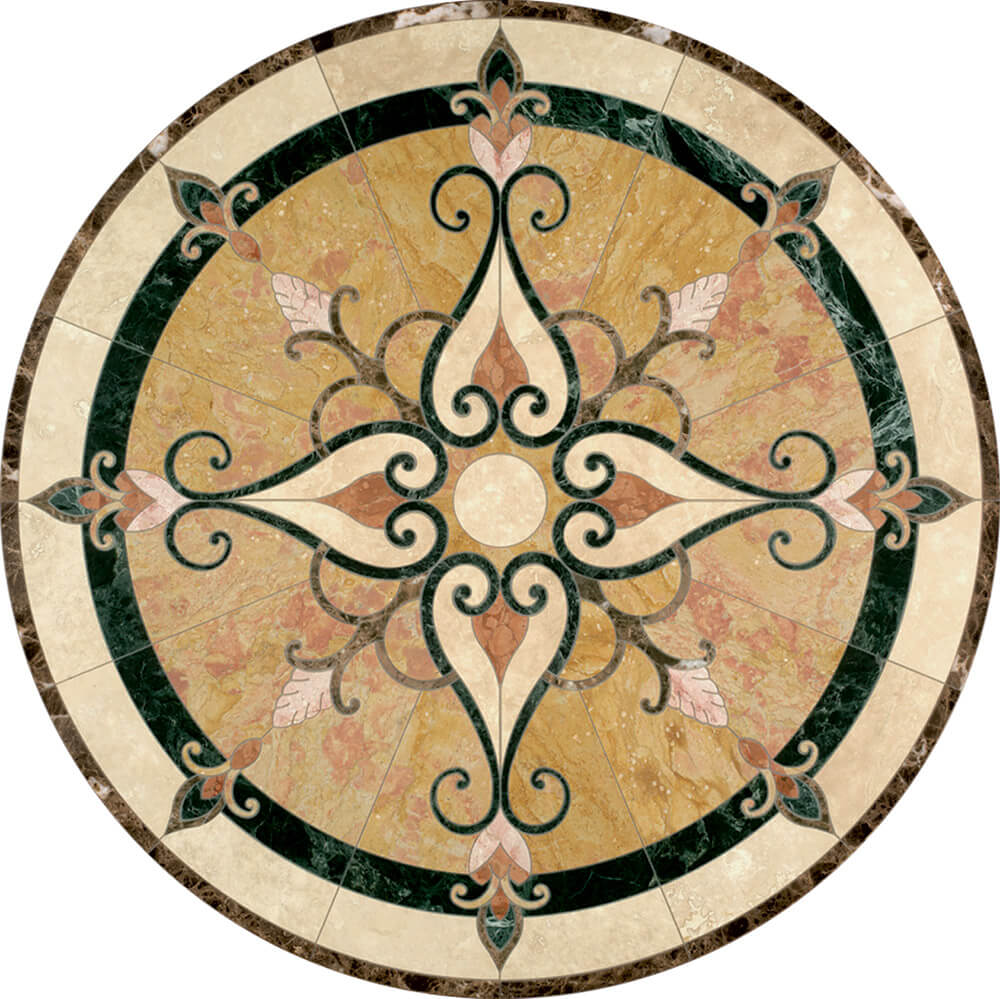 Cassina Limestone & Marble Medallion | Tile Floor Medallion