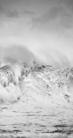 black and white wave break