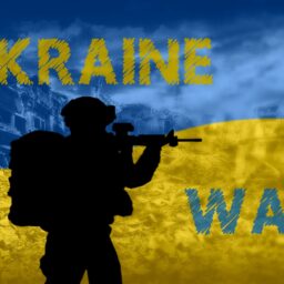 Flag Ukraine Silhouette Ruins Soldier War