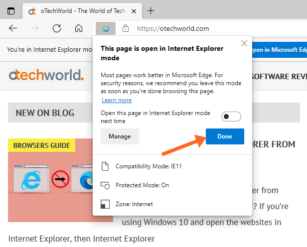 How To Enable And Use Internet Explorer Mode In Edge Otechworld