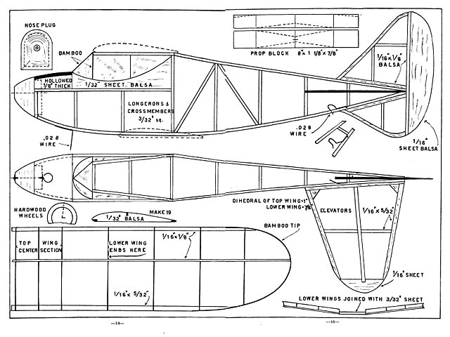 Biplane Sportster (oz856) by Lou Garami 1939 - plan thumbnail