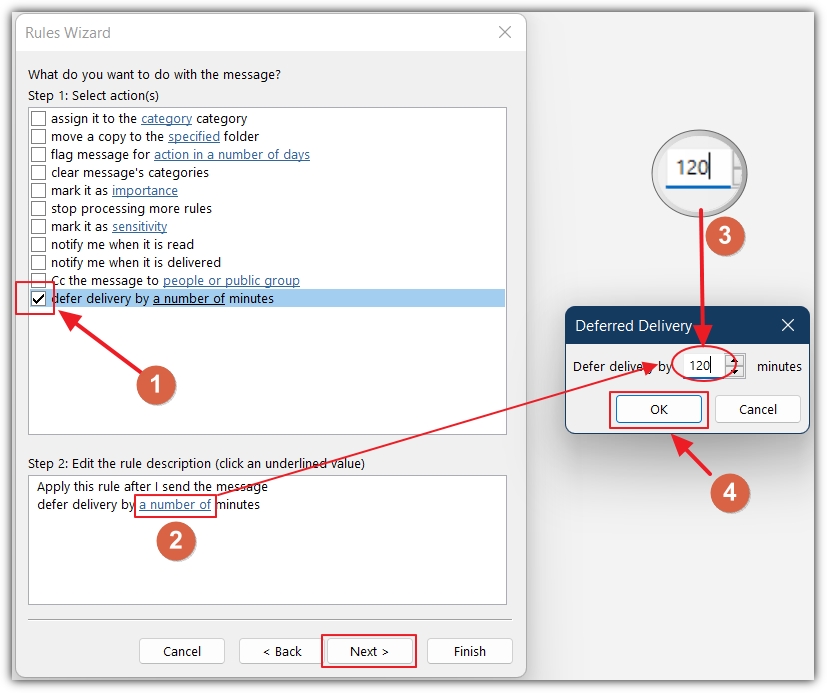 How to send emails at a certain time Outlook_10