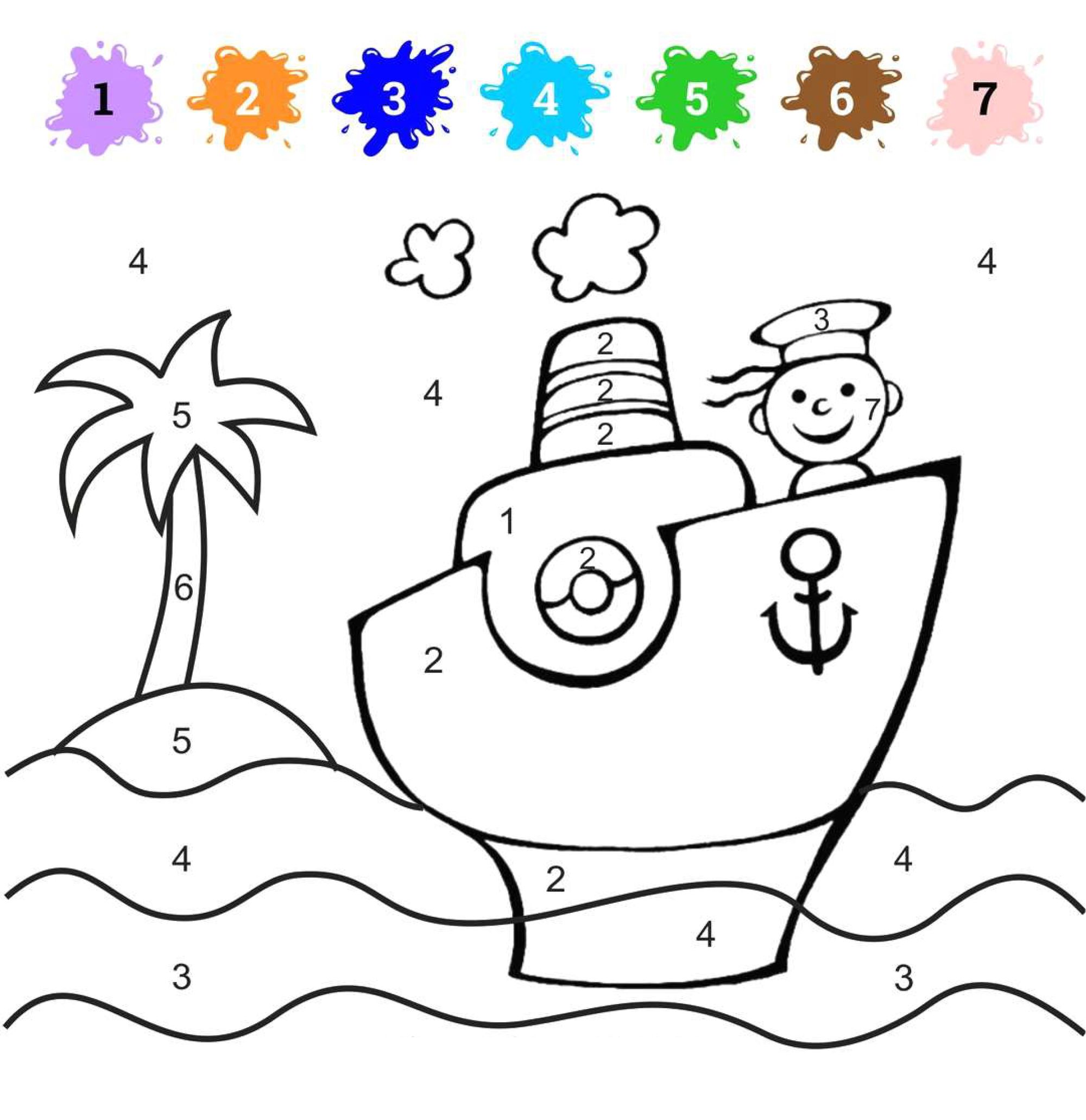 colouring by numbers Color by number coloring pages to download and ...