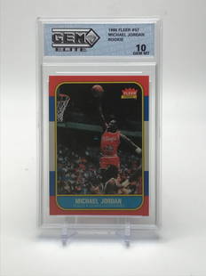 1986 Fleer Michael Jordan Rookie Card (gem Elite 10) image.