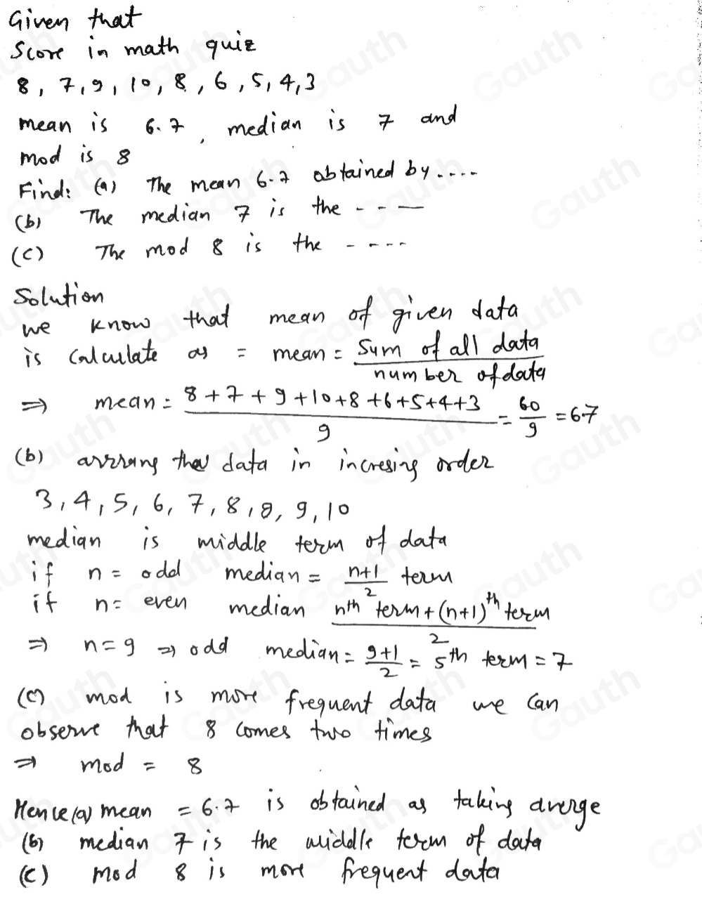 Solved: 3.1- A group of students obtained the following scores in a ...