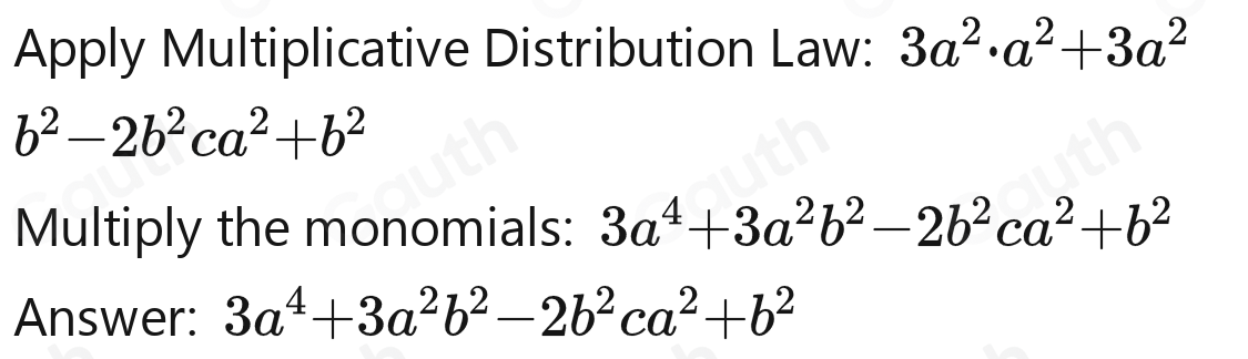 Solved: d) 3 a^2(a^2+b^2)-2 b^2 c a^2+b^2 [Math]