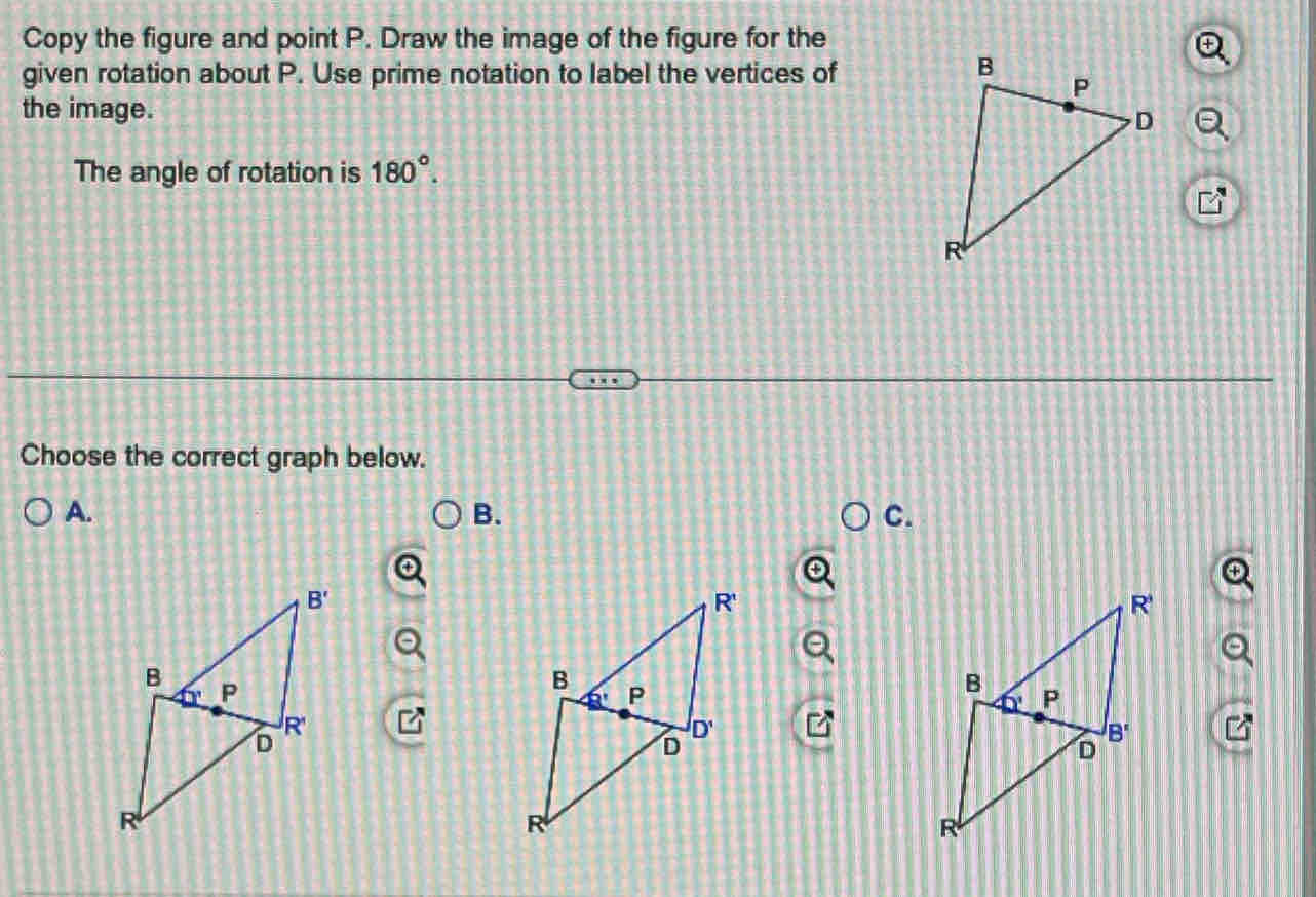 Solved: Copy the figure and point P. Draw the image of the figure for ...