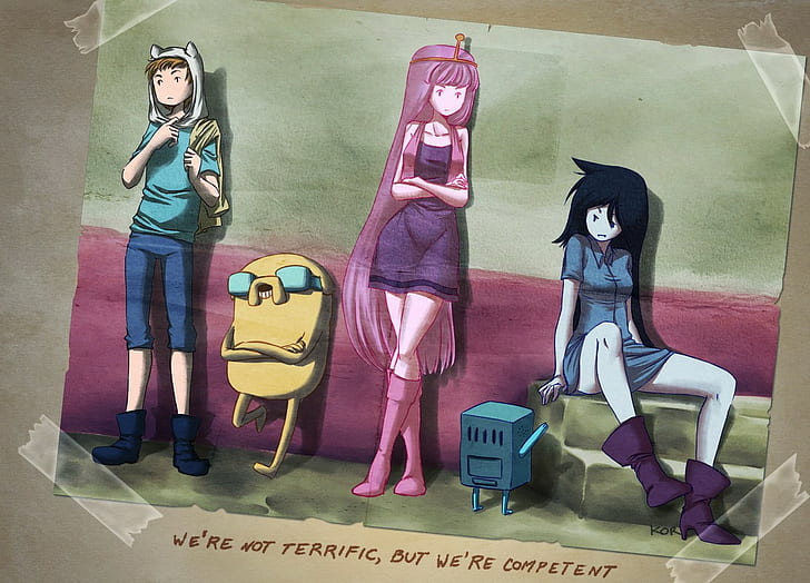 Adventure Time, Marceline vampyrdrottningen, Jake the Dog, BMO, Finn the Human, Princess Bubblegum, HD tapet