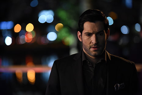 à noite, a série, série de TV, Lucifer, Tom Ellis, Lucifer Morningstar, HD papel de parede HD wallpaper