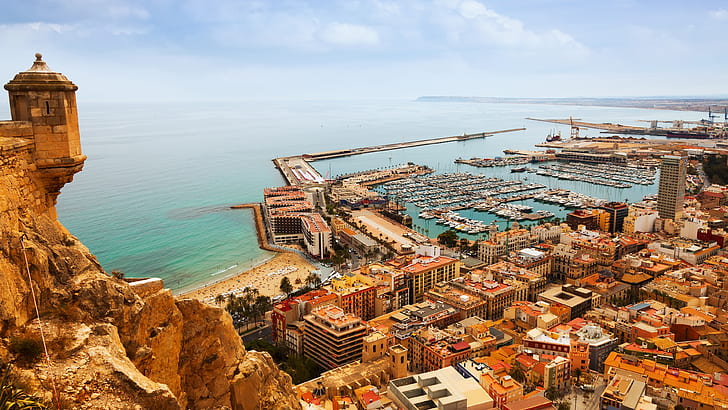 alicante, alicante port, port, alacant, spanyol, eropa, pemandangan, panorama, Wallpaper HD