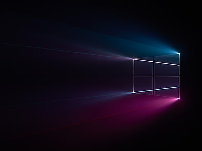 Windows 10ロゴ、Windows 10、Windowsロゴ、青、ピンク、ダーク、HD、 HDデスクトップの壁紙 HD wallpaper