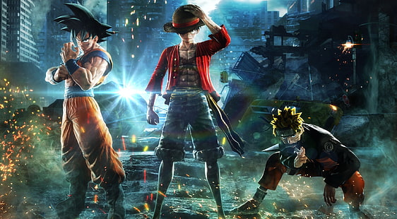 Jump Force - Goku و Naruto و Luffy و Uzumaki Naruto و Son Goku و Monkey d Luffy ورق حائط رقمي وألعاب وألعاب أخرى ومانجا وأنيمي وناروتو وجوكو و لوفي 2018 Jumpforce و narutouzumaki، خلفية HD HD wallpaper