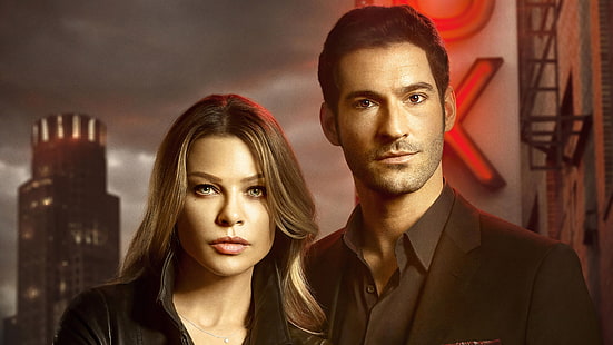 Programa de TV, Lucifer, Chloe Decker, Lauren German, Lucifer (Programa de TV), Lucifer Morningstar, Tom Ellis, HD papel de parede HD wallpaper