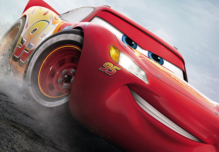 Grafica Disney Cars Saetta McQueen, Saetta McQueen, Cars 3, Animazioni, 4K, 2017, Sfondo HD