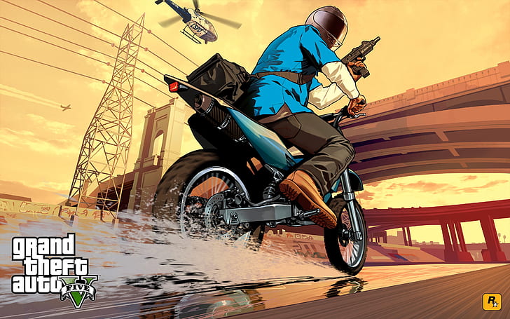 Grand Theft Auto V Poster, gta 5, HD-Hintergrundbild