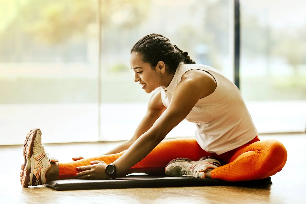 Runner woman engage in stretching 