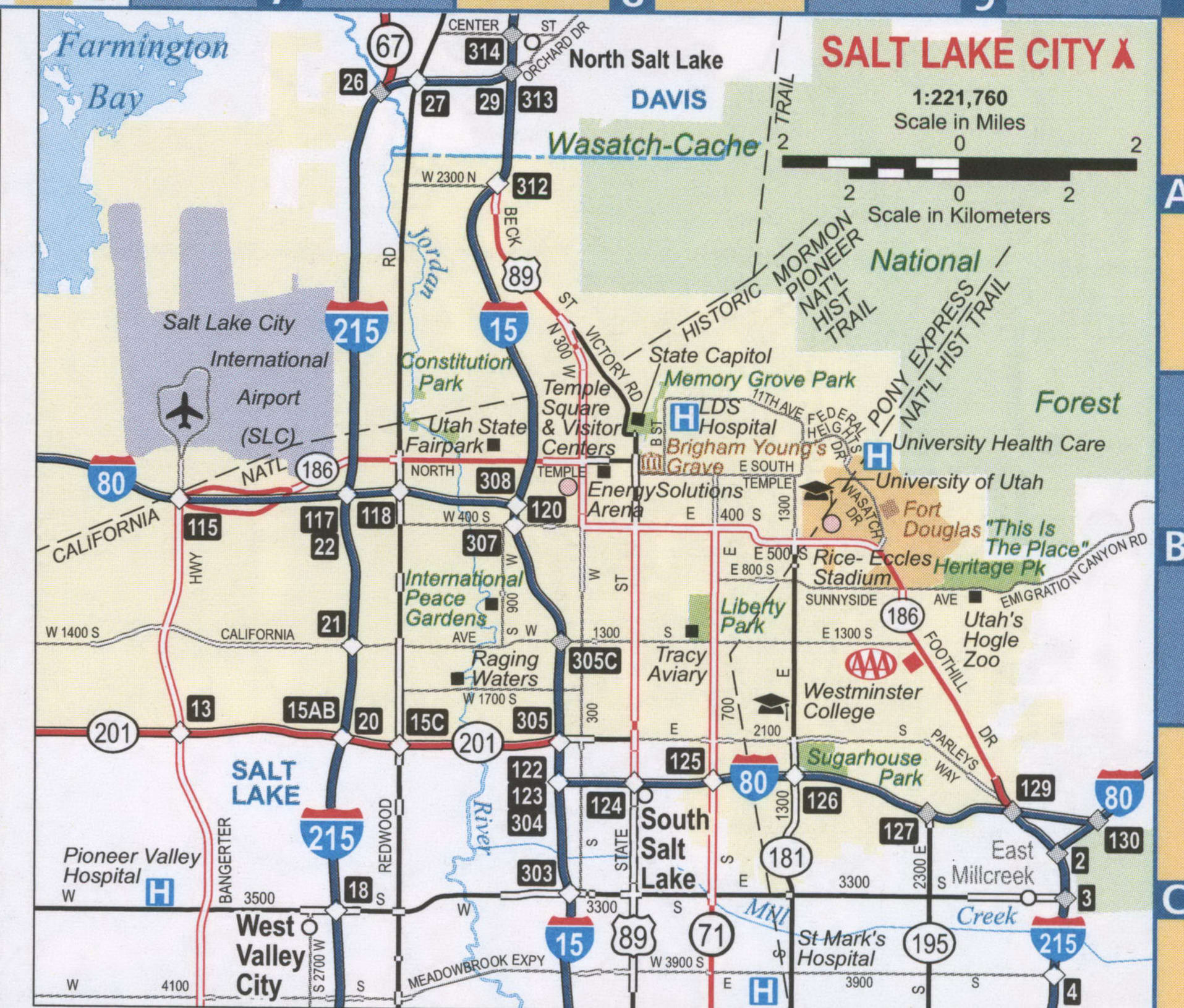 Salt Lake City UT roads map