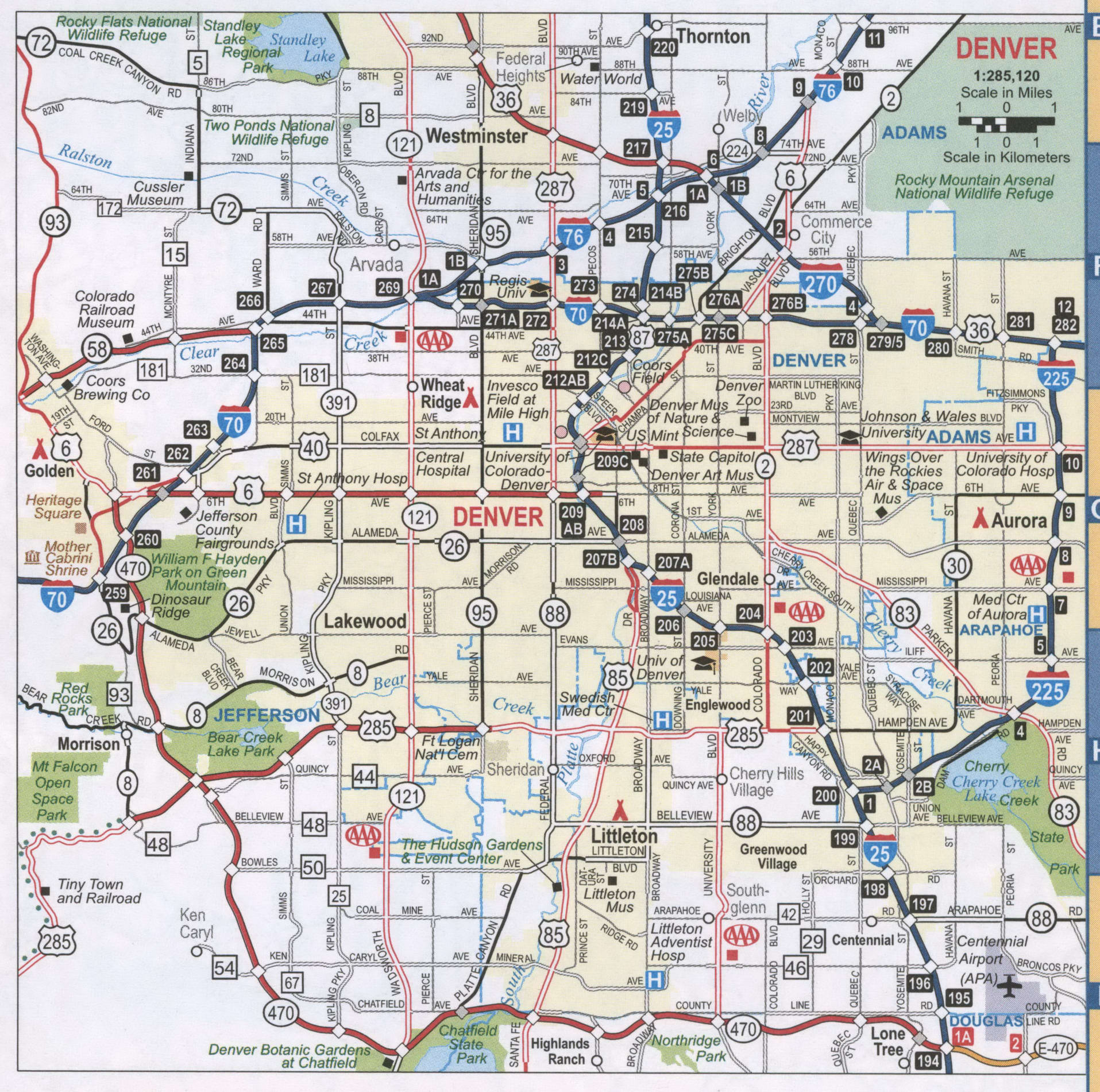 Denver CO road map