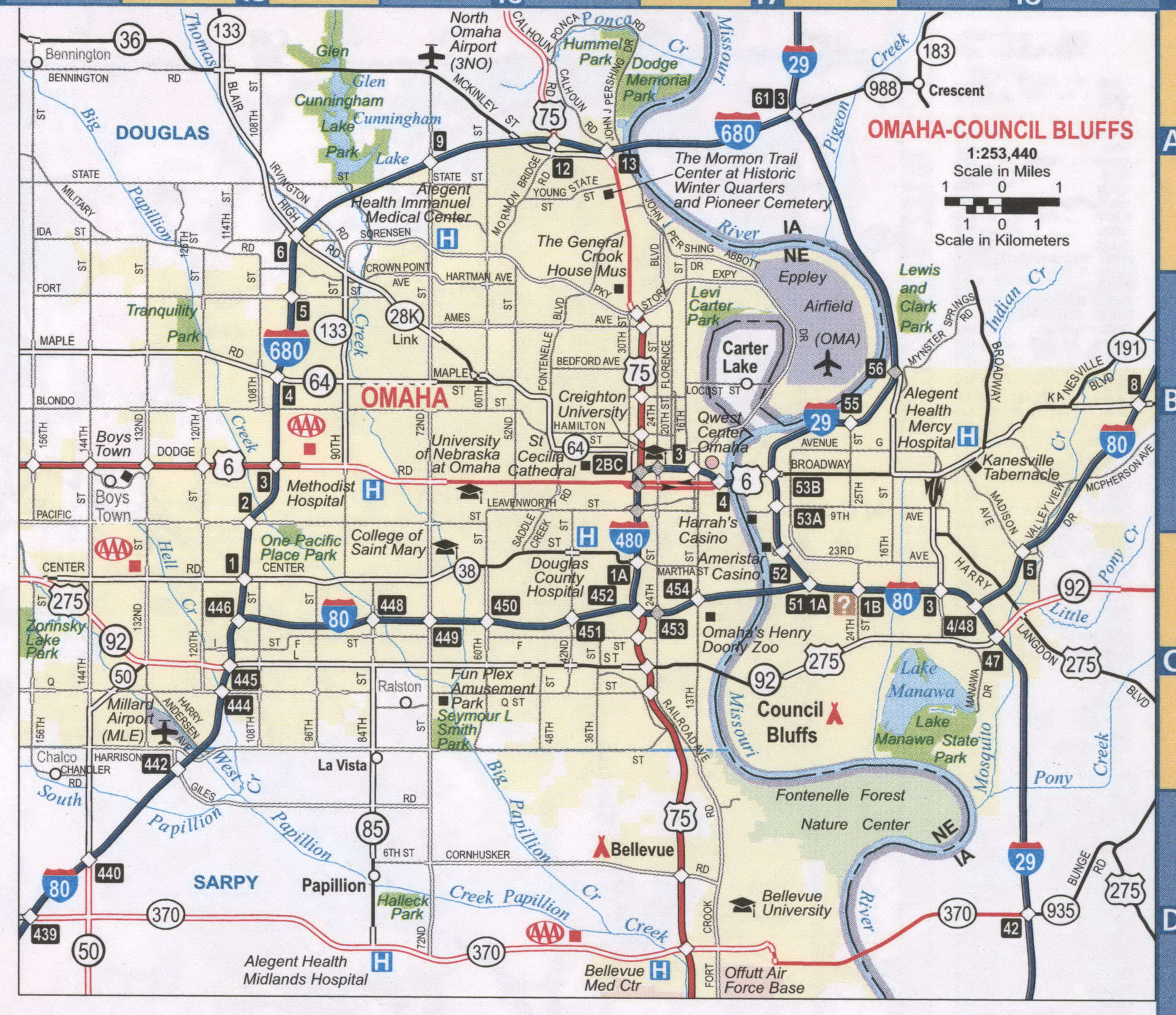 Printable Map Of Omaha Ne - Printable Word Searches