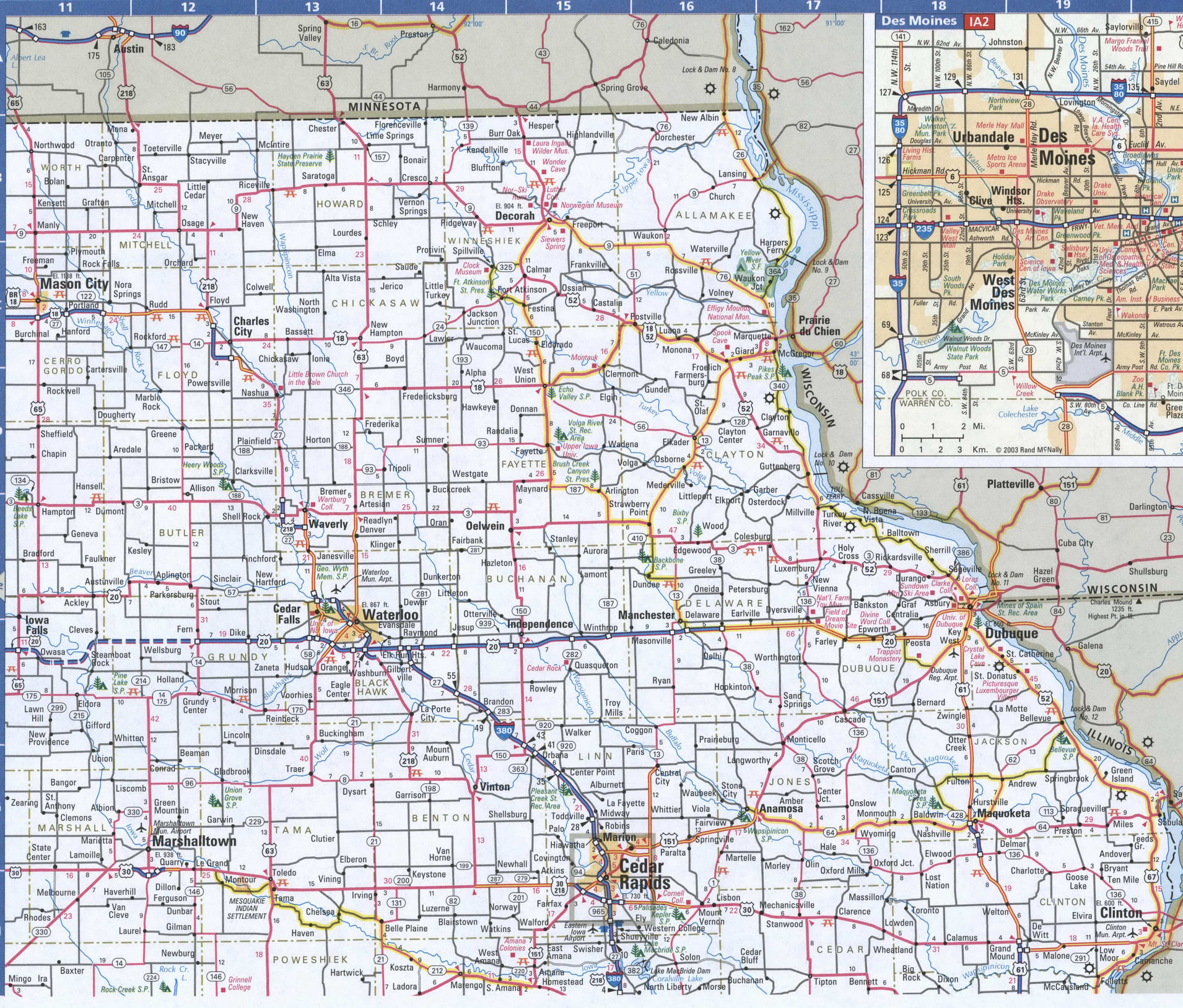 Map Of Iowa Showing Towns